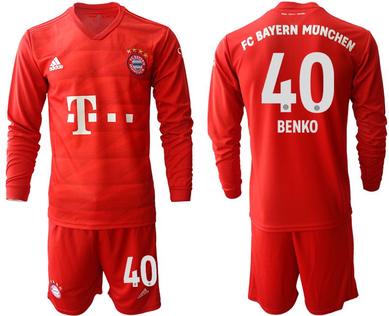 Men 2019-2020 club Bayern Munich home long sleeves #40 red Soccer Jerseys